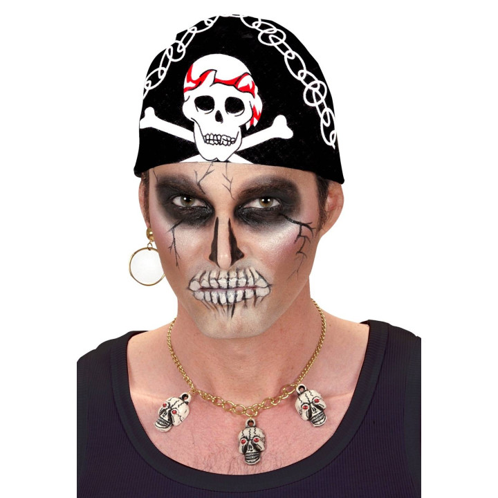 Bandana headscarf pirate, 55 x 55 cm, black