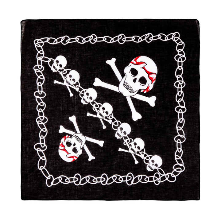 Pirate foulard bandana, 55 x 55 cm, noir