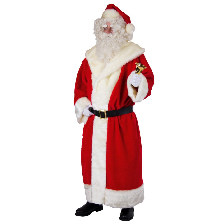 Santa Claus Kostüm: Nikolaus Plüschmantel, rot