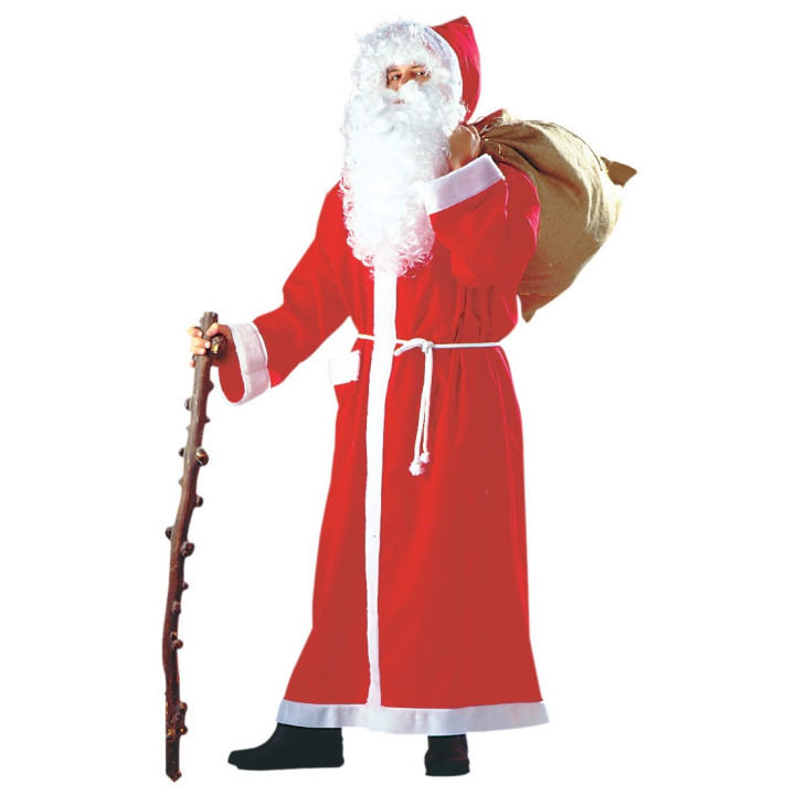 Manteau Saint Nicolas avec capuche et corde, rouge
