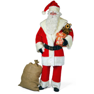 Santa Claus deluxe Suit: Jacket, Pants, Hat