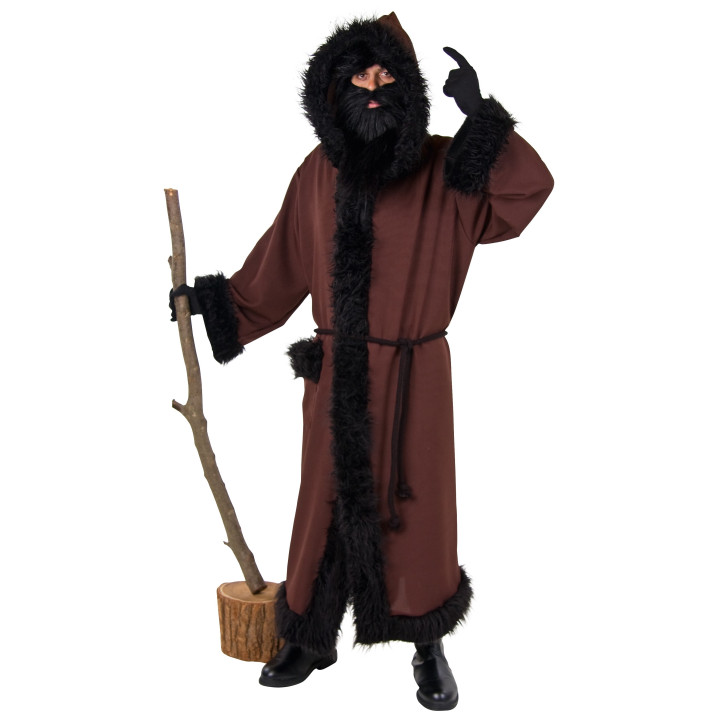 Knecht Ruprecht (Schmutzli) Mantel mit Kapuze, One Size, braun