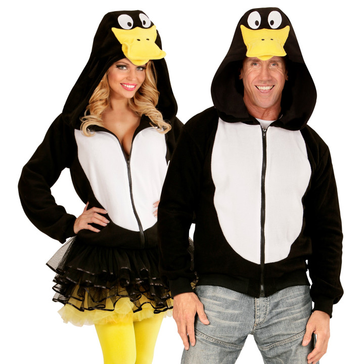 Jacket duck with a hood: unisex, black