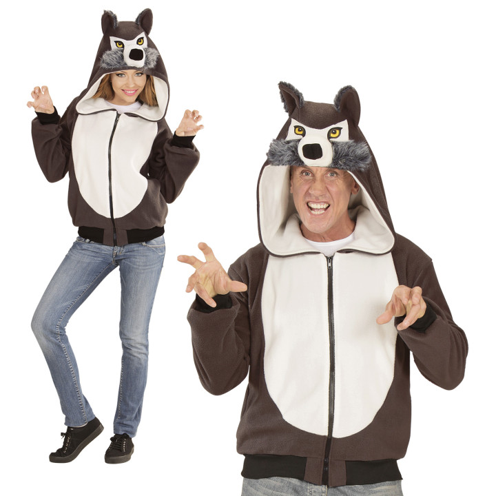 Pull loup avec capuche, unisexe, marron