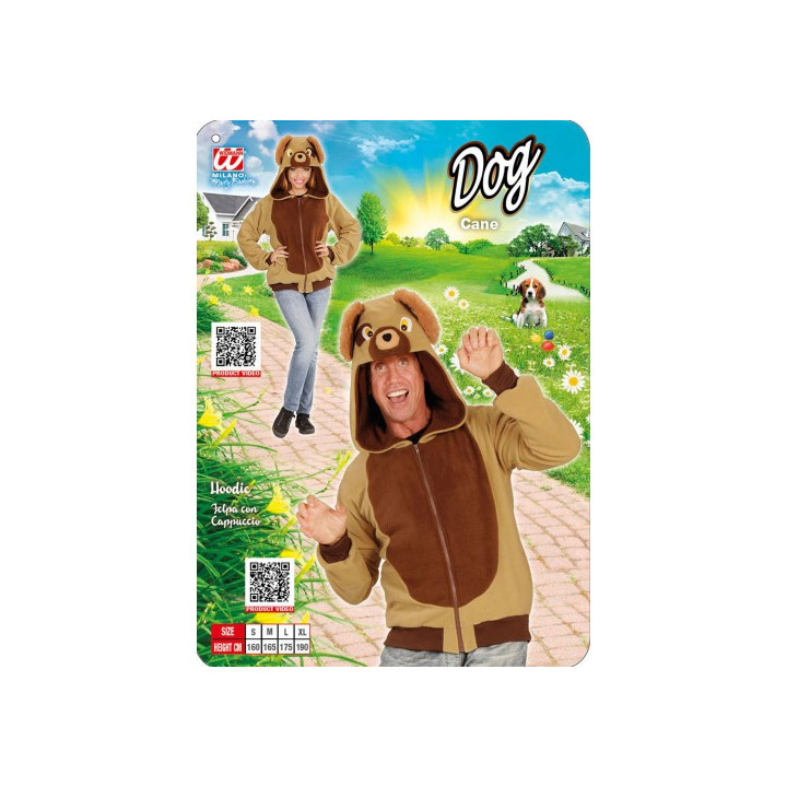 Jacket dog with a hood: unisex, brown