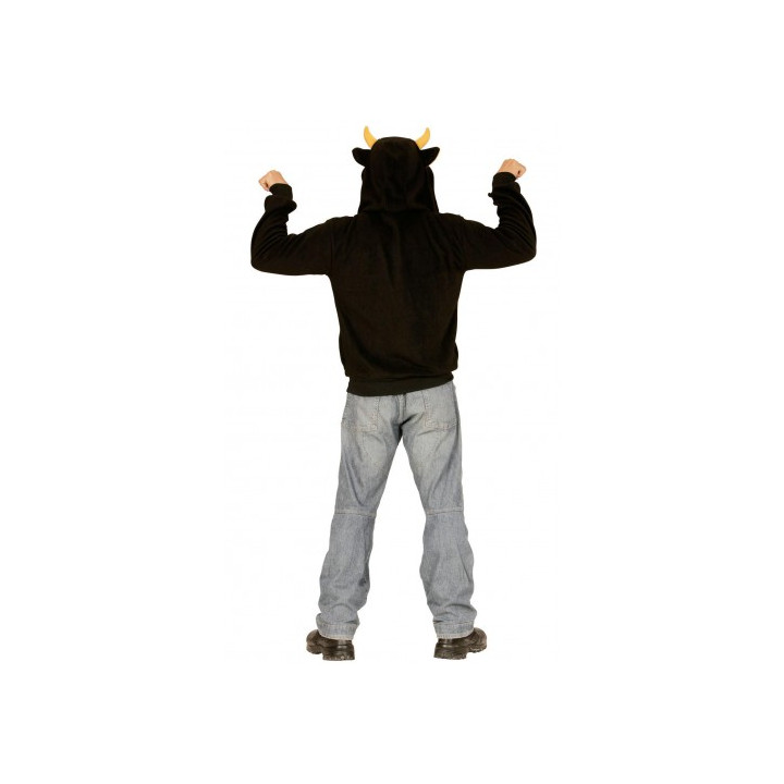 Veste taureau à capuche, unisexe, marron