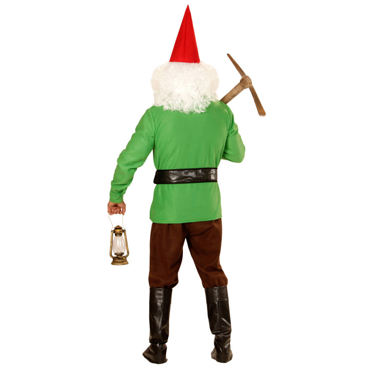 Dwarf costume green: Coat, pants, belt, boot covers, hat, beard, green