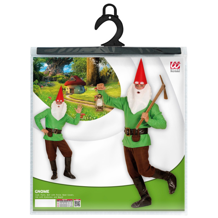 Dwarf costume green: Coat, pants, belt, boot covers, hat, beard, green