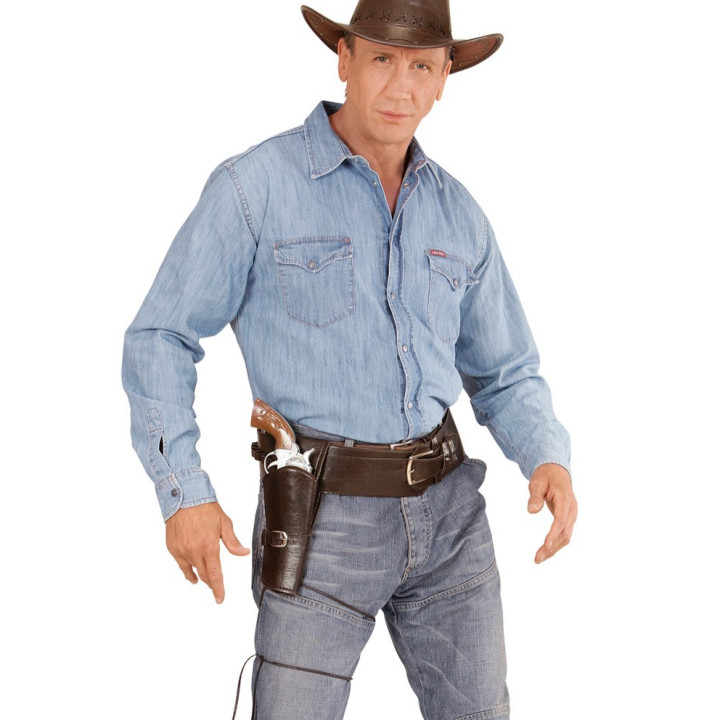 Cowboy Ceinture avec étui pour adultes, 100 - 115 cm, marron